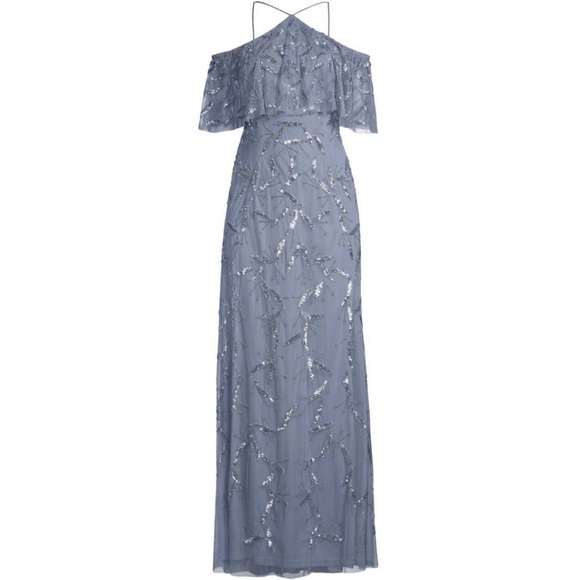 Aidan Mattox Beaded Navy Gown - Picture 8 of 8